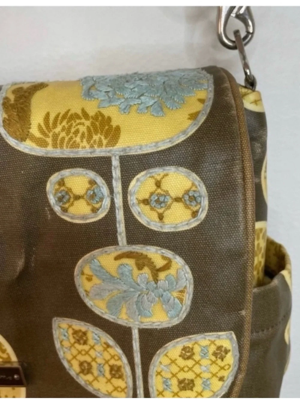 Petunia Pickle Bottom Boxy Backpack Heirloom Brown Floral Diaper or Baby Bag